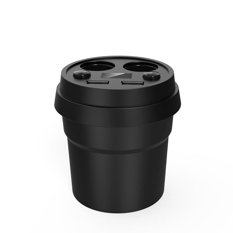 Multi 3.1A Cup Car Charger Holder Mount Fast Charger with 2 Sockets LED Voltage Display | OEM Model